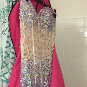 PURPLE LAVENDER GEM PROM DRESS